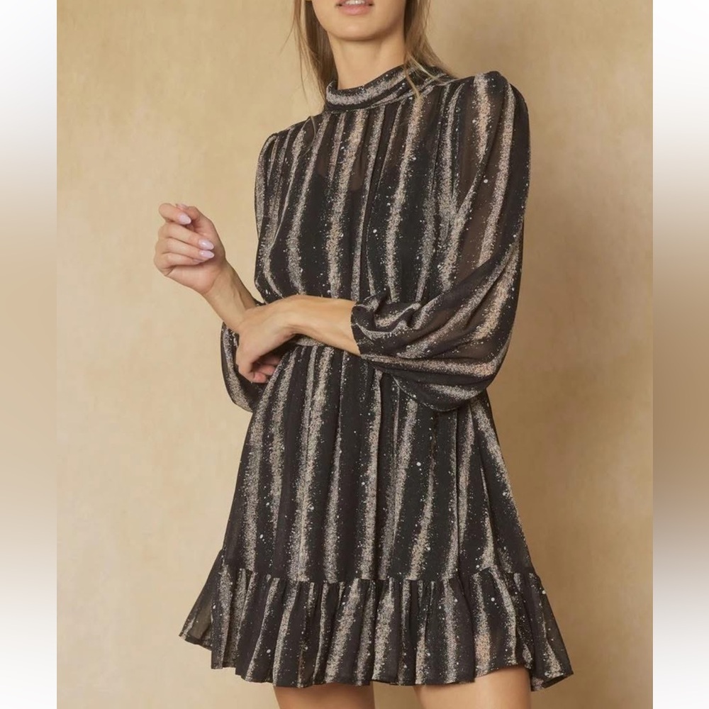 Entro Black and Tan Galaxy Dress